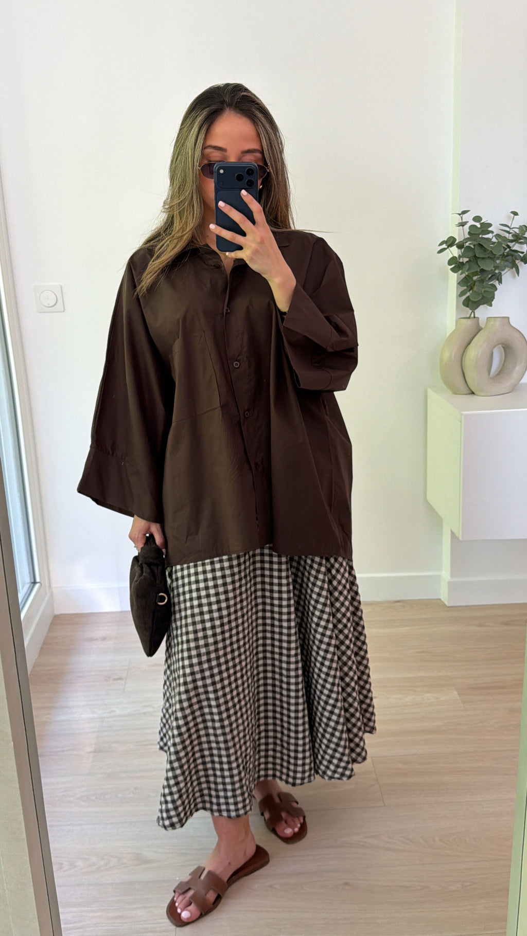 Jupe VICHY [ marron ]