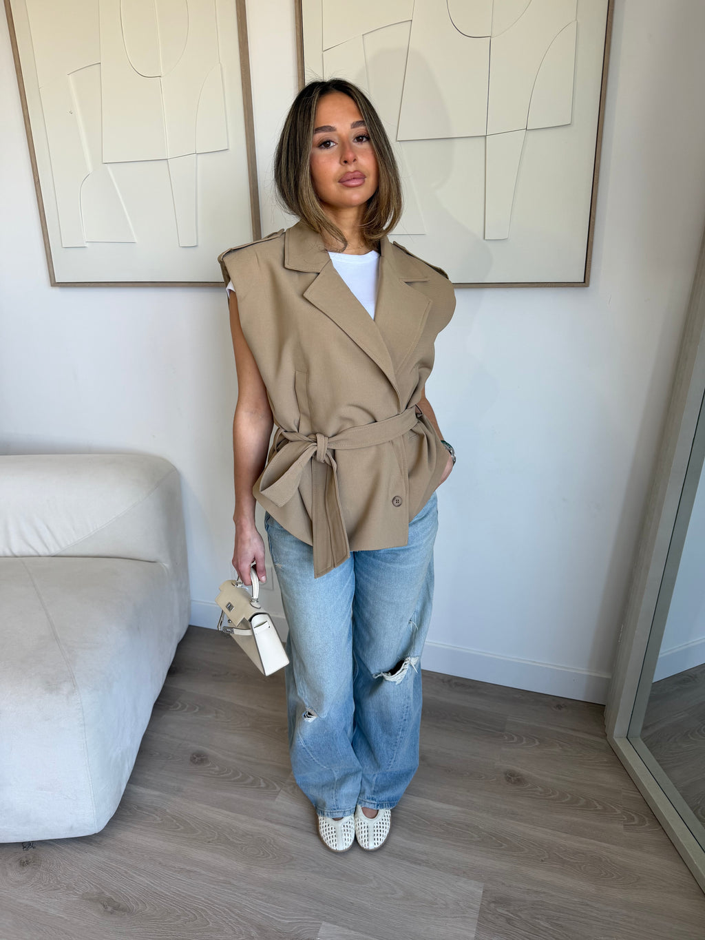 Trench sans manche [ camel ]