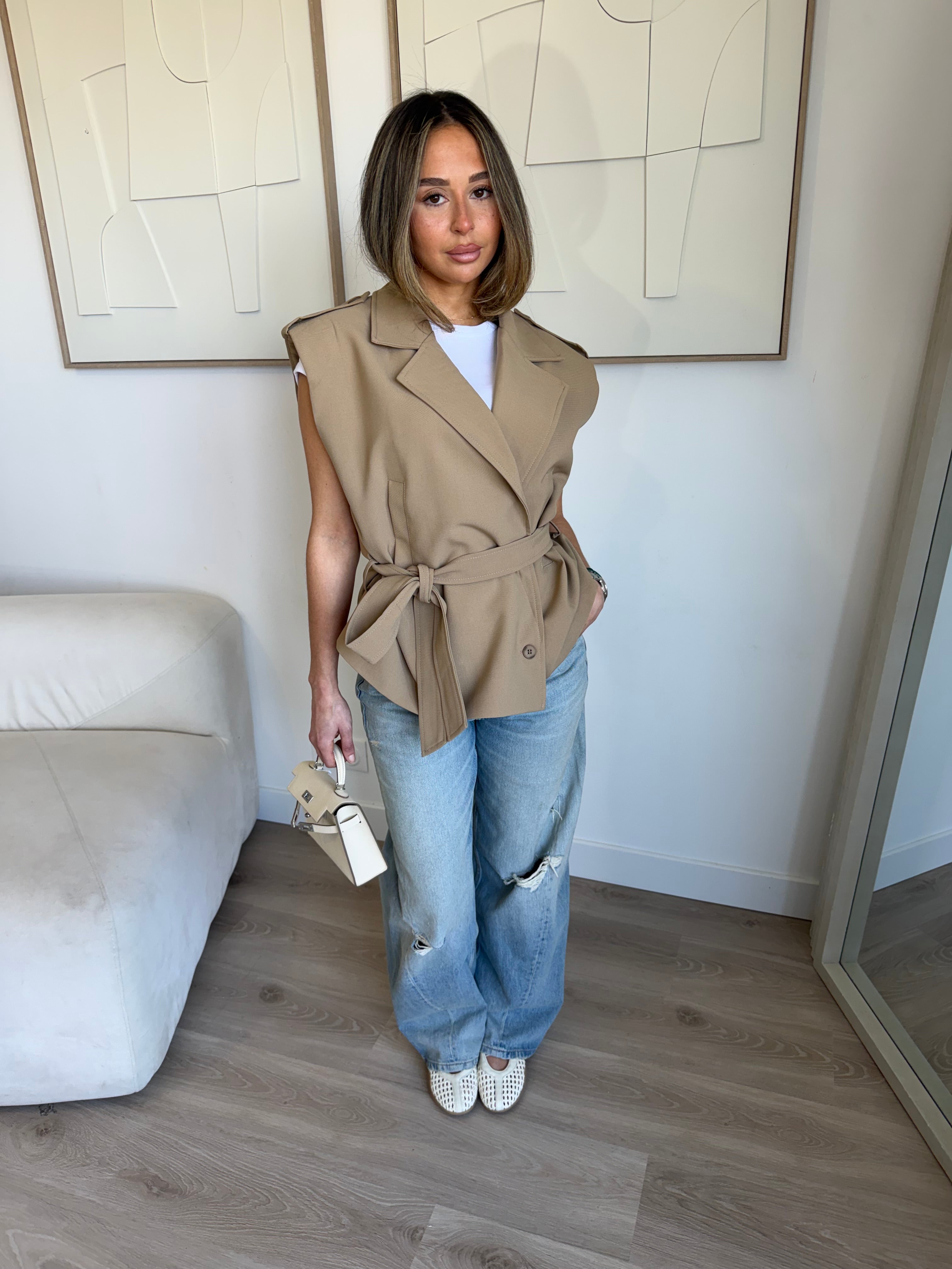 Trench sans manche [ camel ]