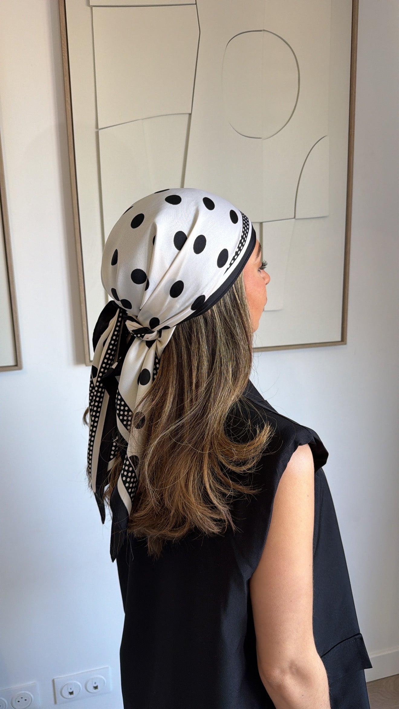 Foulard à pois [ blanc ]