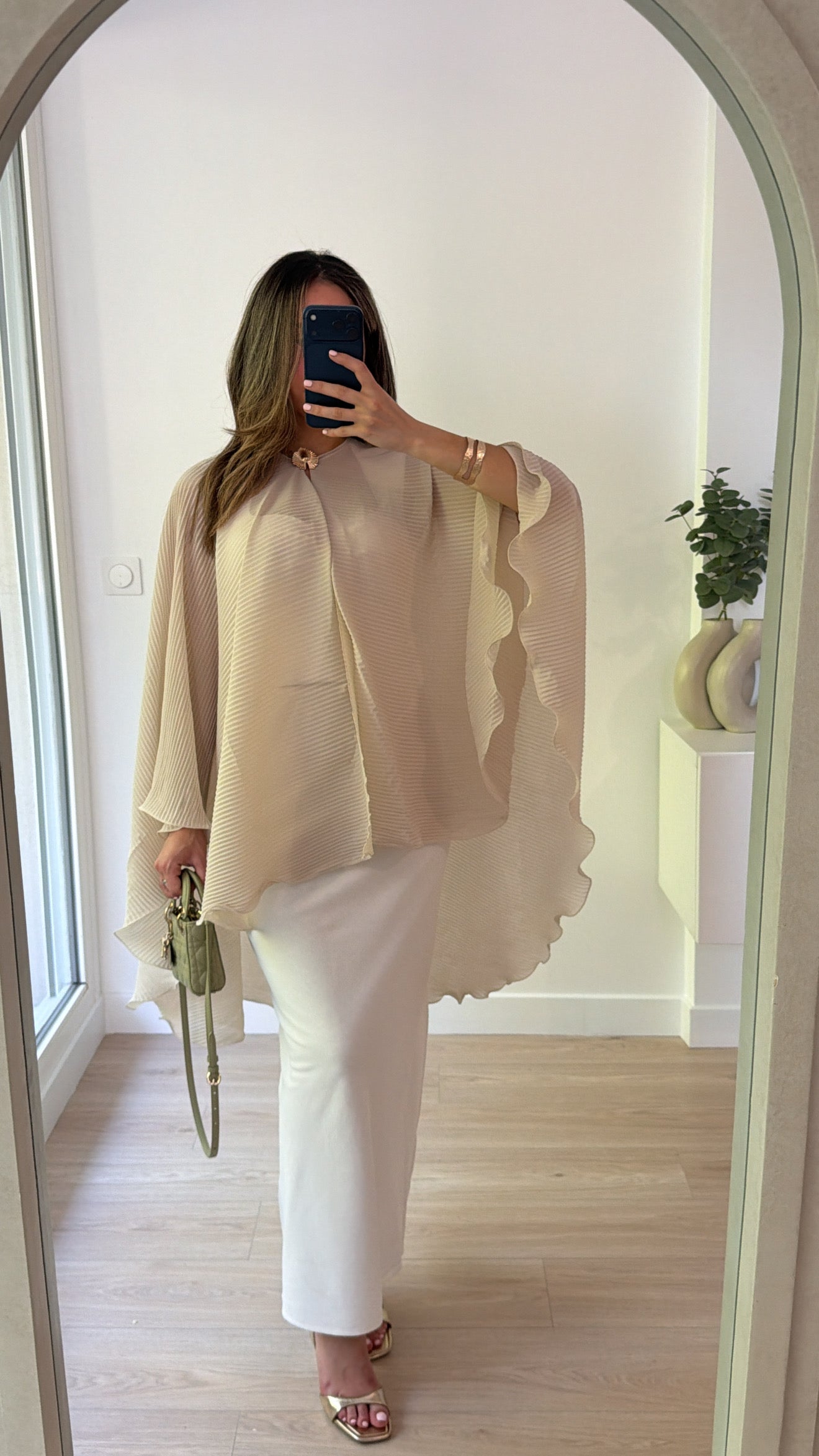 CAP + BROCHE [ beige ]