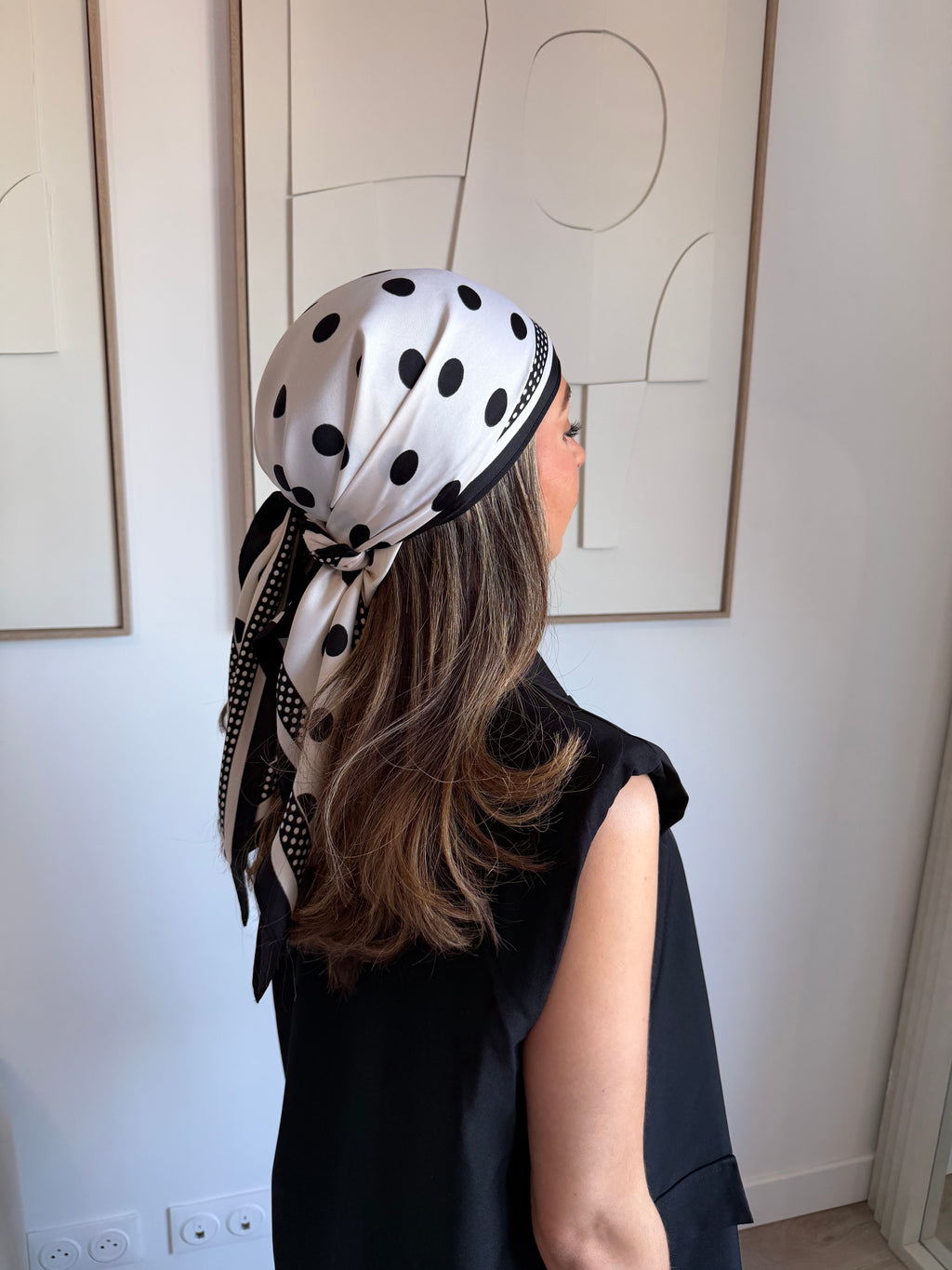 Foulard à pois [ blanc ]
