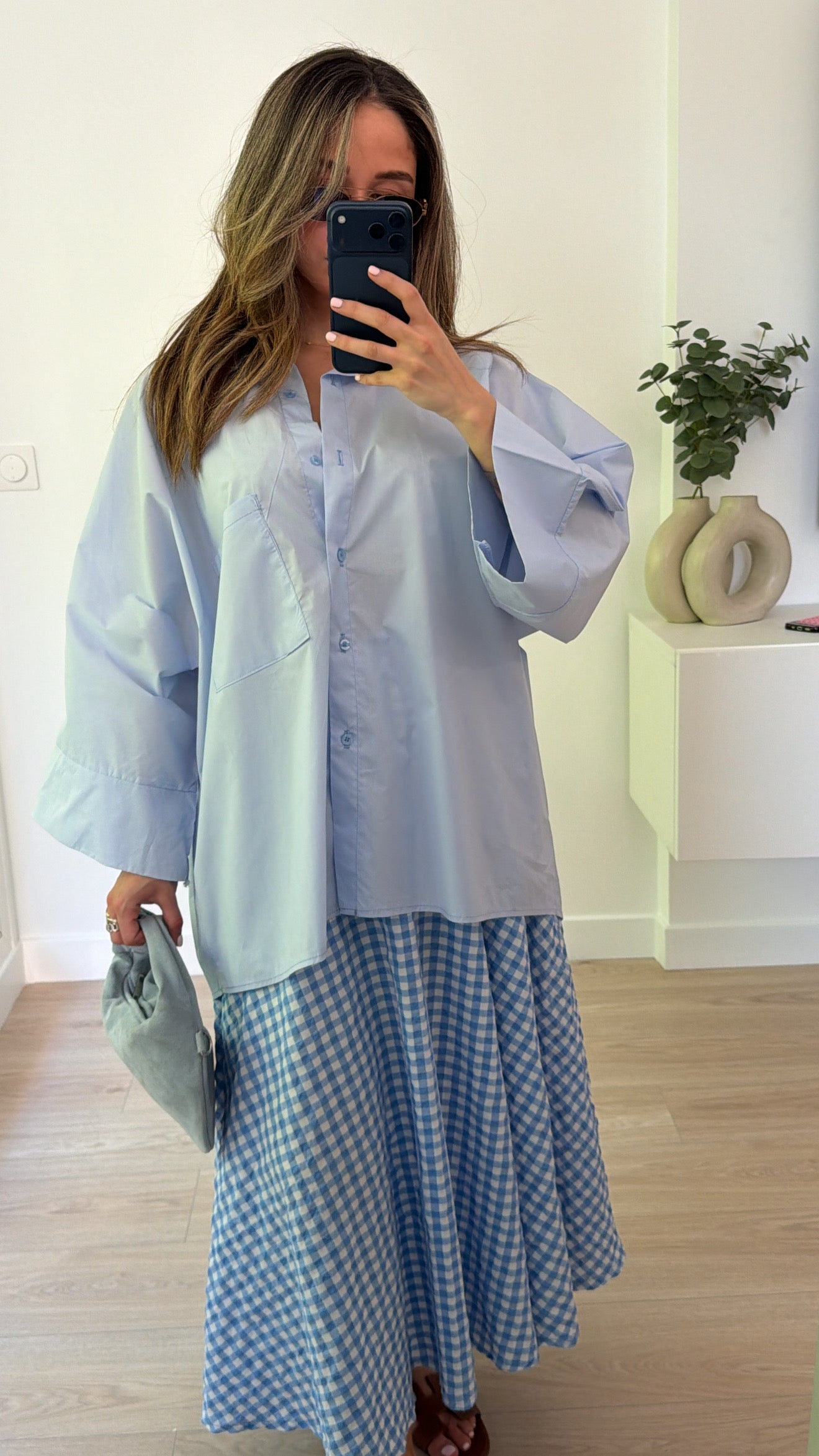 Jupe VICHY [ bleu ]