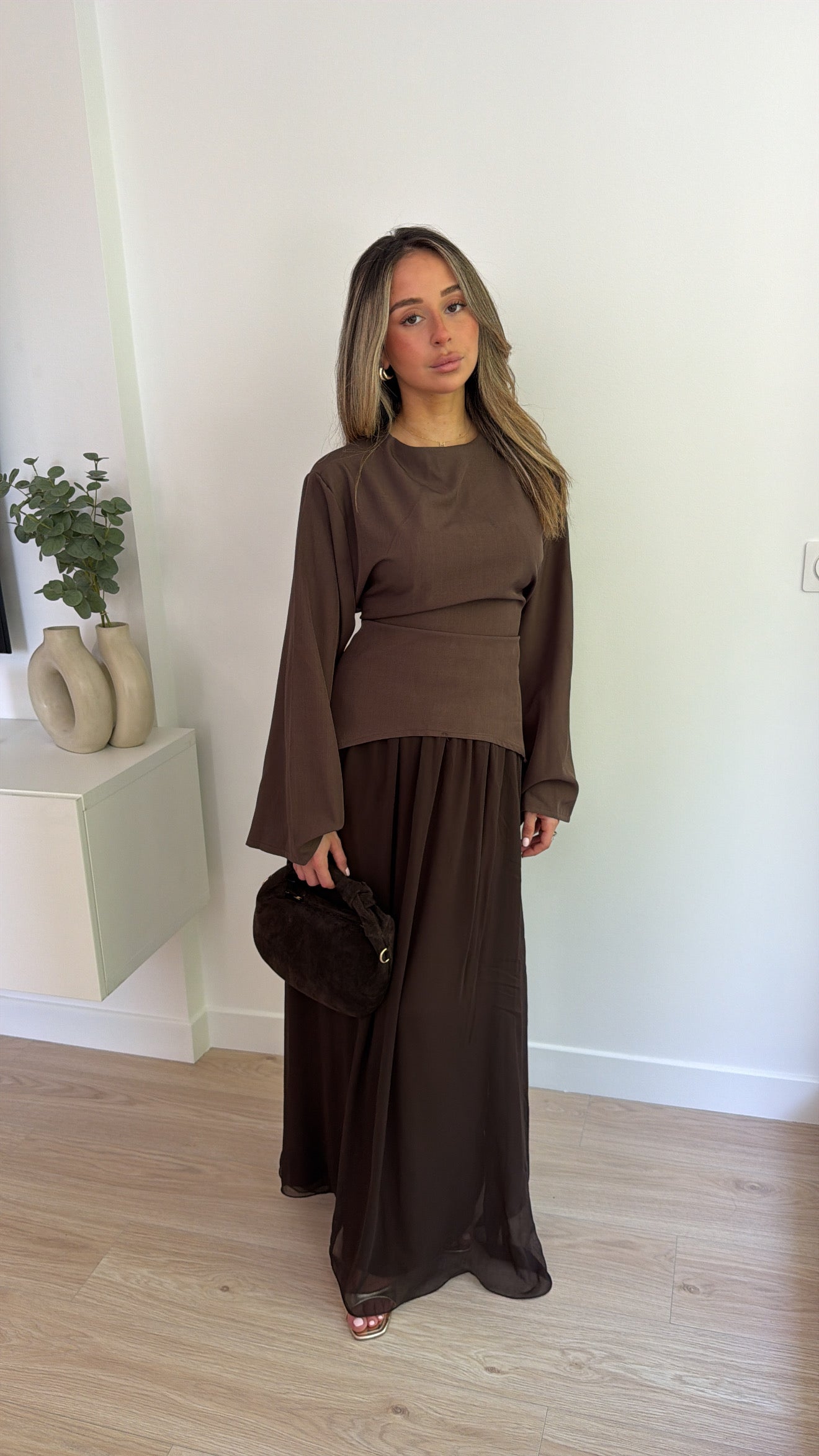 Ensemble jupe ajustable [ marron ]