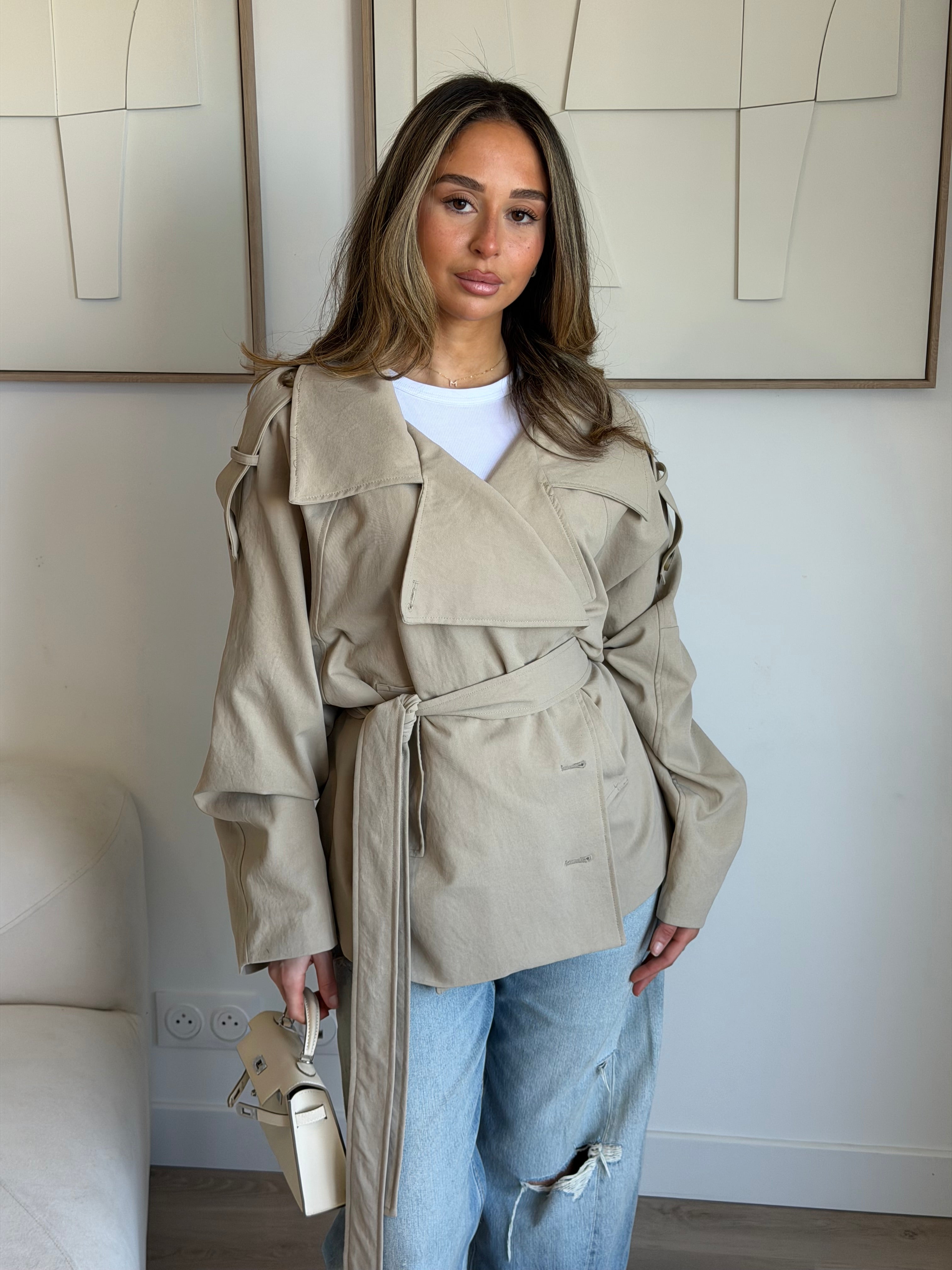 Trench court oversize [ beige ]
