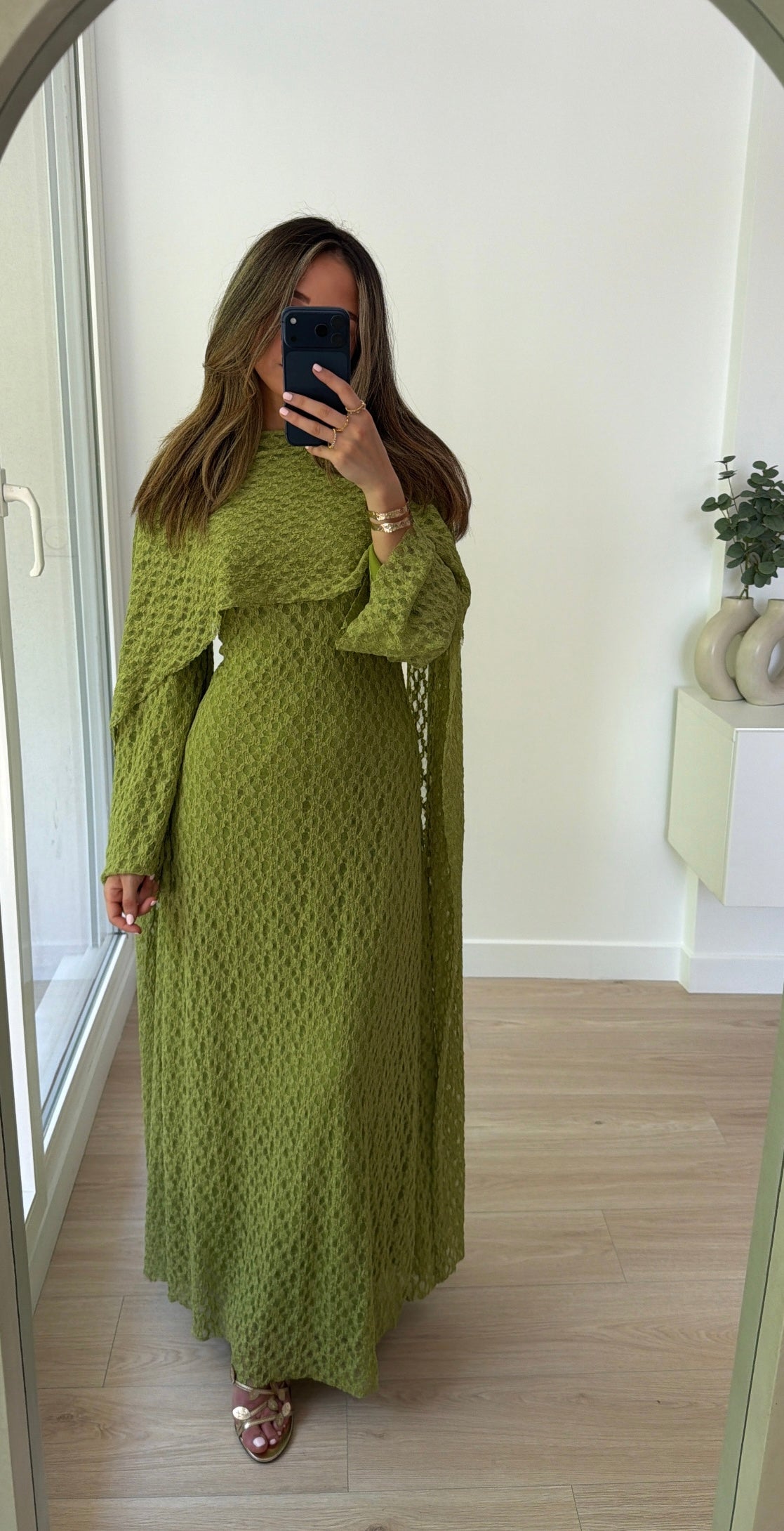 Robe dentelle ajustable [ vert olive ]