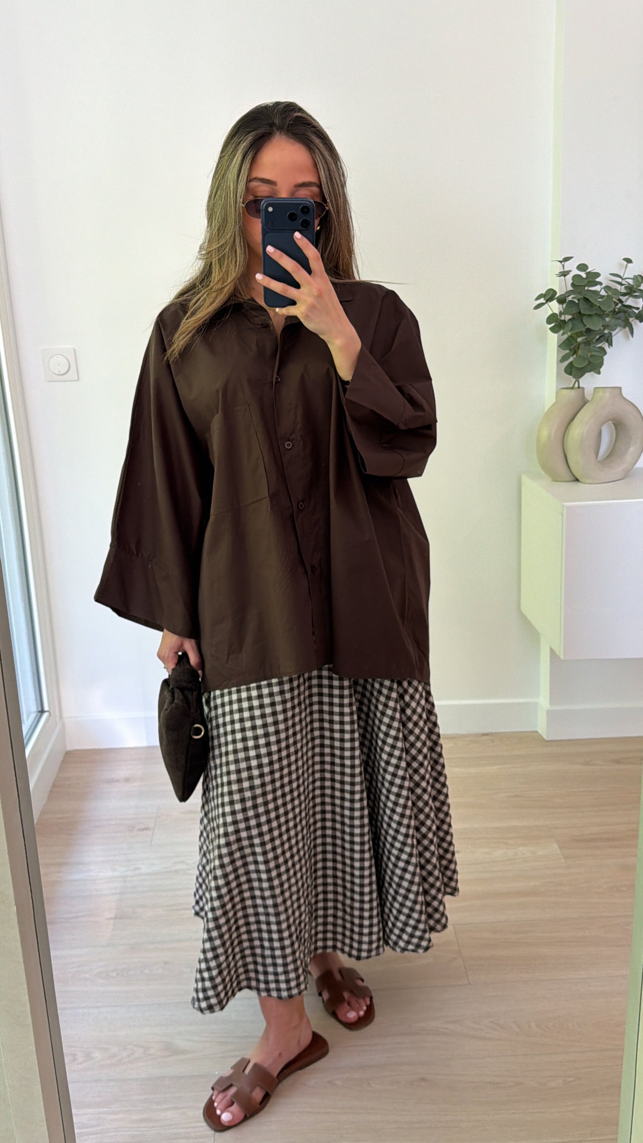 Jupe VICHY [ marron ]