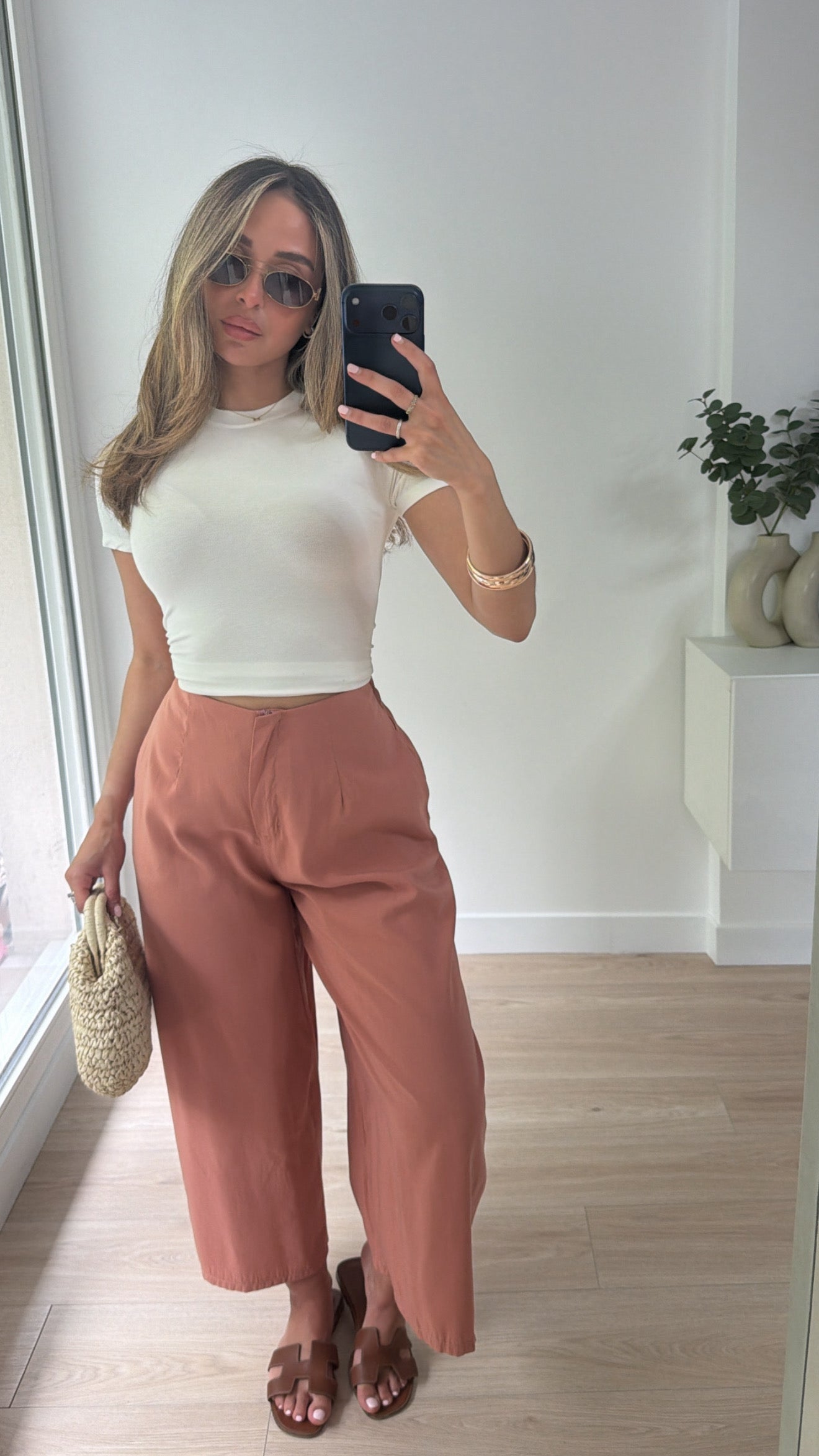 Pantalon 7/8 fluide [ terracota ]