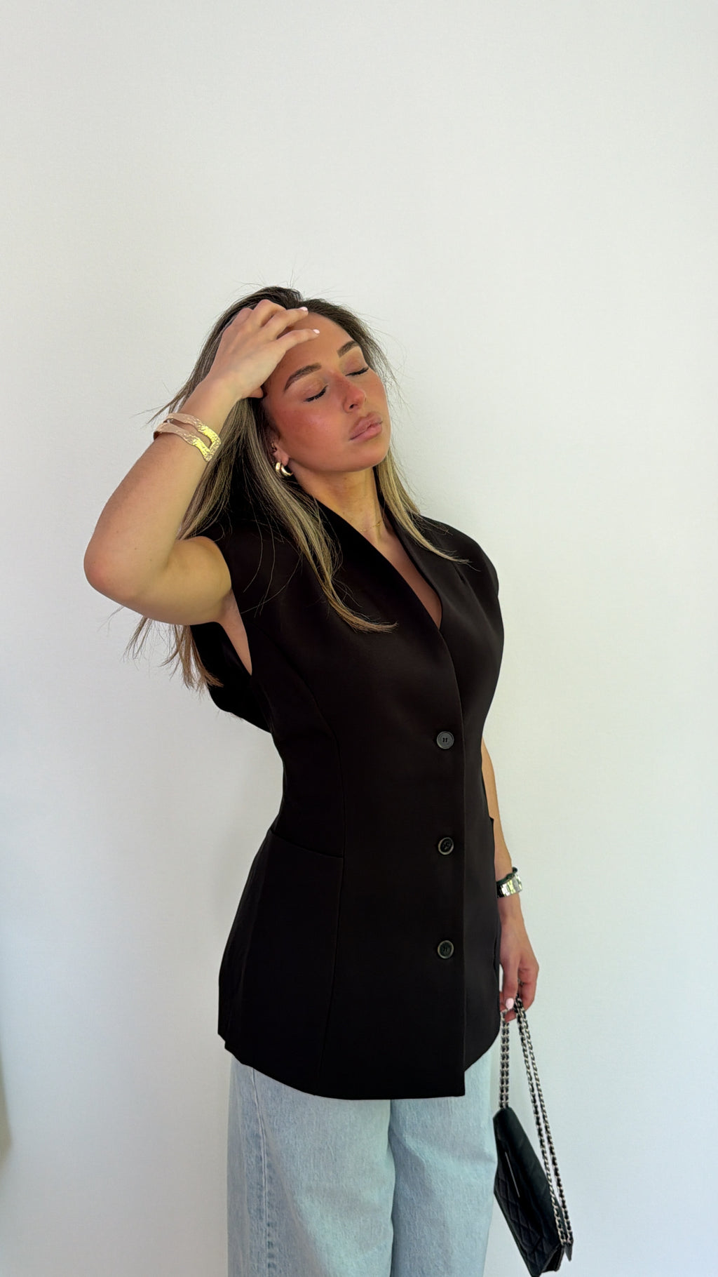 Blazer sans manche [ noir ]